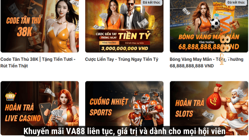 Khuyến mãi VA88 liên tục, giá trị và dành cho mọi hội viên